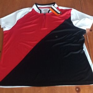 Nwt Izod Womans Red and Black Fitness Golf Shirt